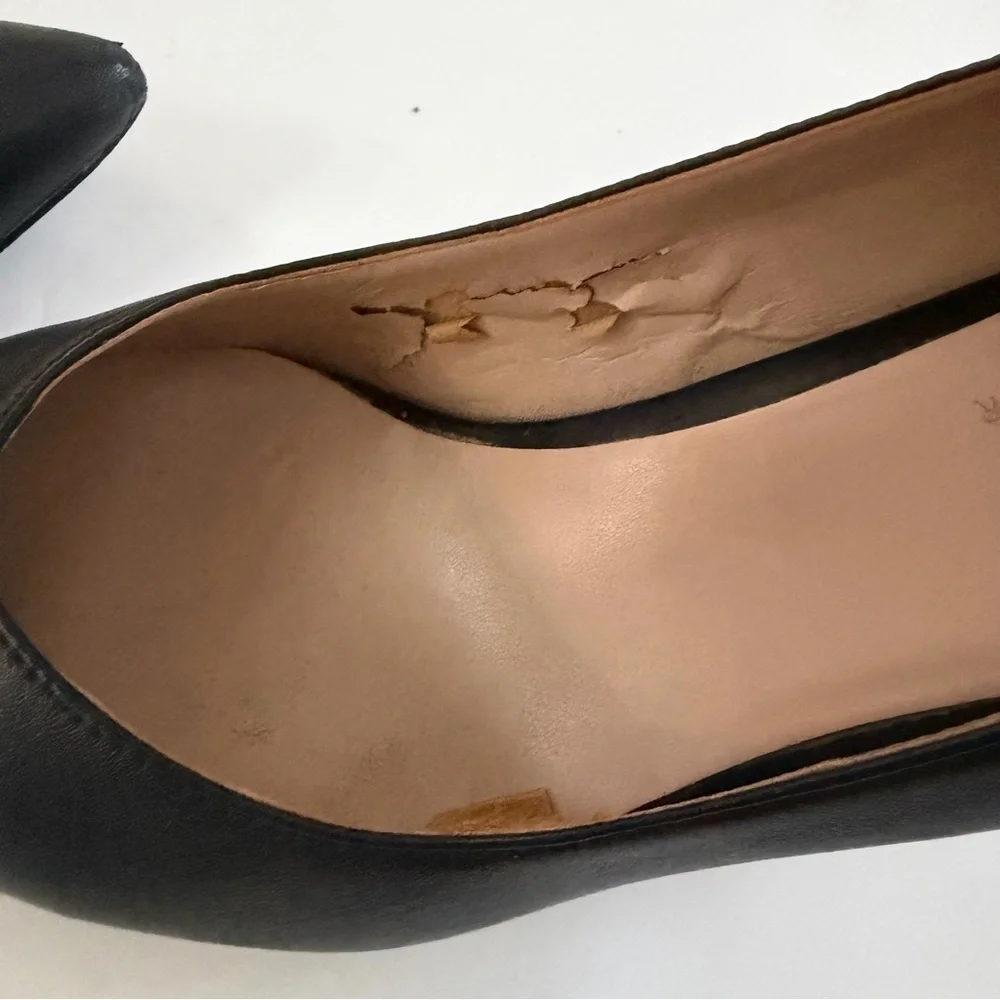 27 Edit Naturalizer Classic Black Leather Heels Pointed Toe Pumps Size 7